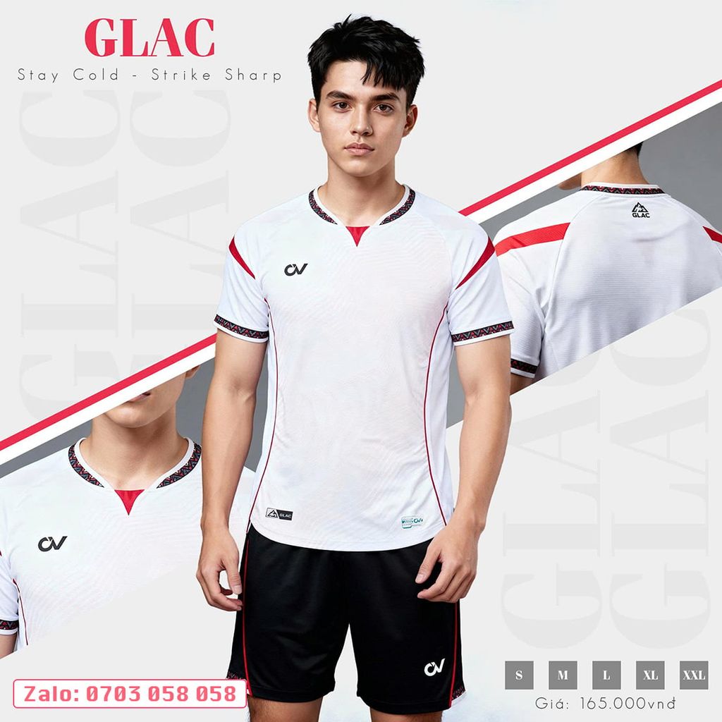 Áo đá bóng không logo CV Glac