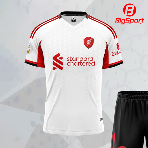 Áo đá bóng Liverpool sân khách 2025 - 2026 màu trắng
