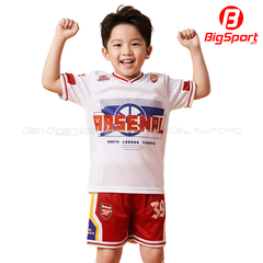 Áo đá bóng trẻ em Kid Design SS26 Arsenal màu trắng