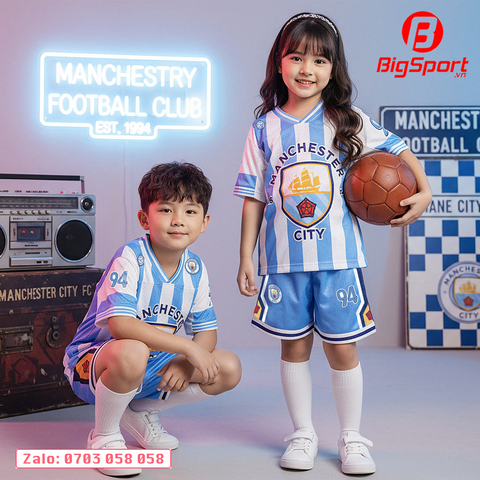 Áo đá bóng trẻ em Kid Design SS26 ManCity