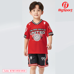 Áo đá bóng trẻ em Kid Design SS26 MU màu đỏ