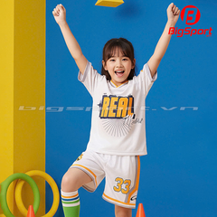 Áo đá bóng trẻ em Kid Design SS26 Real madrid màu trắng