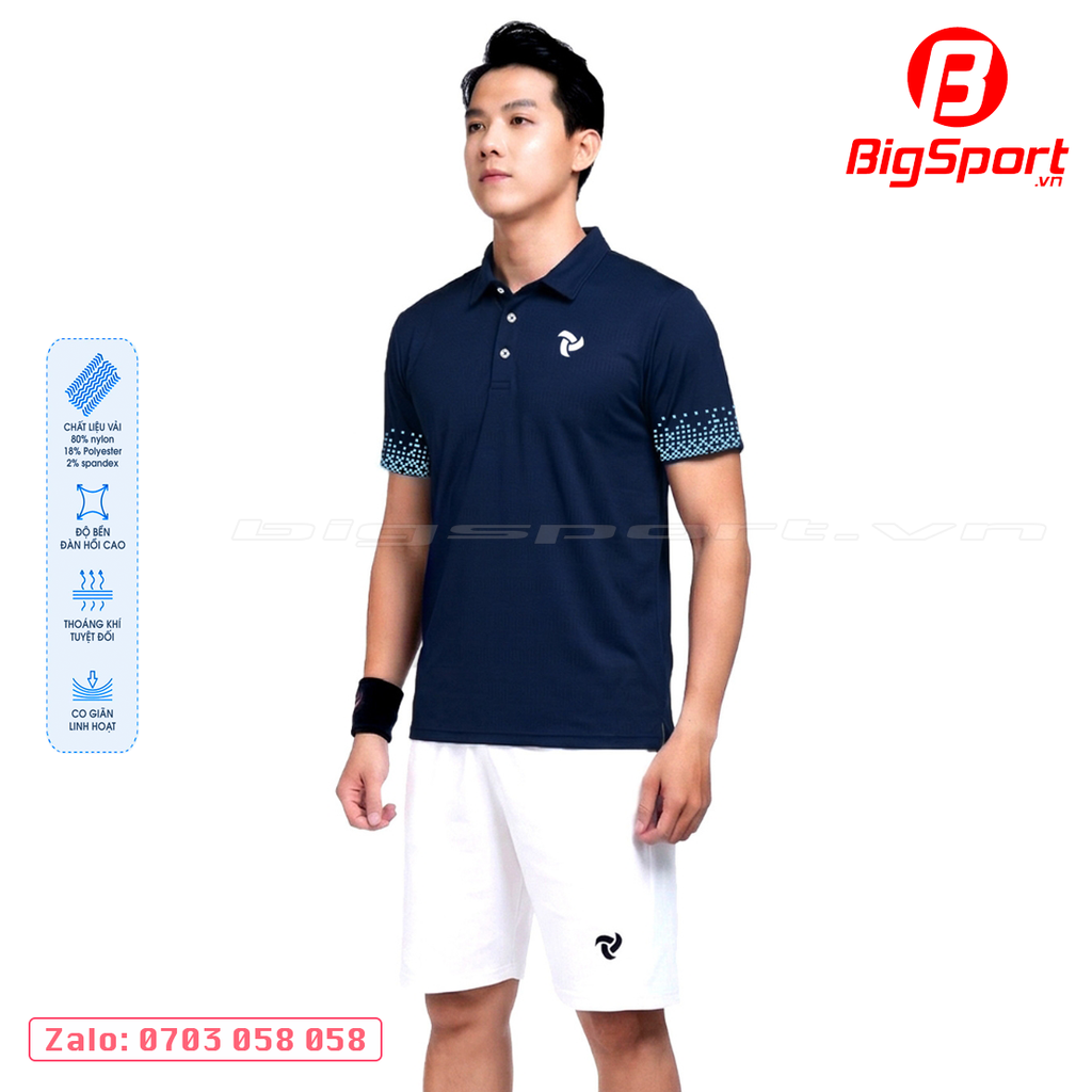 Áo Polo thể thao nam Just Play Pixel