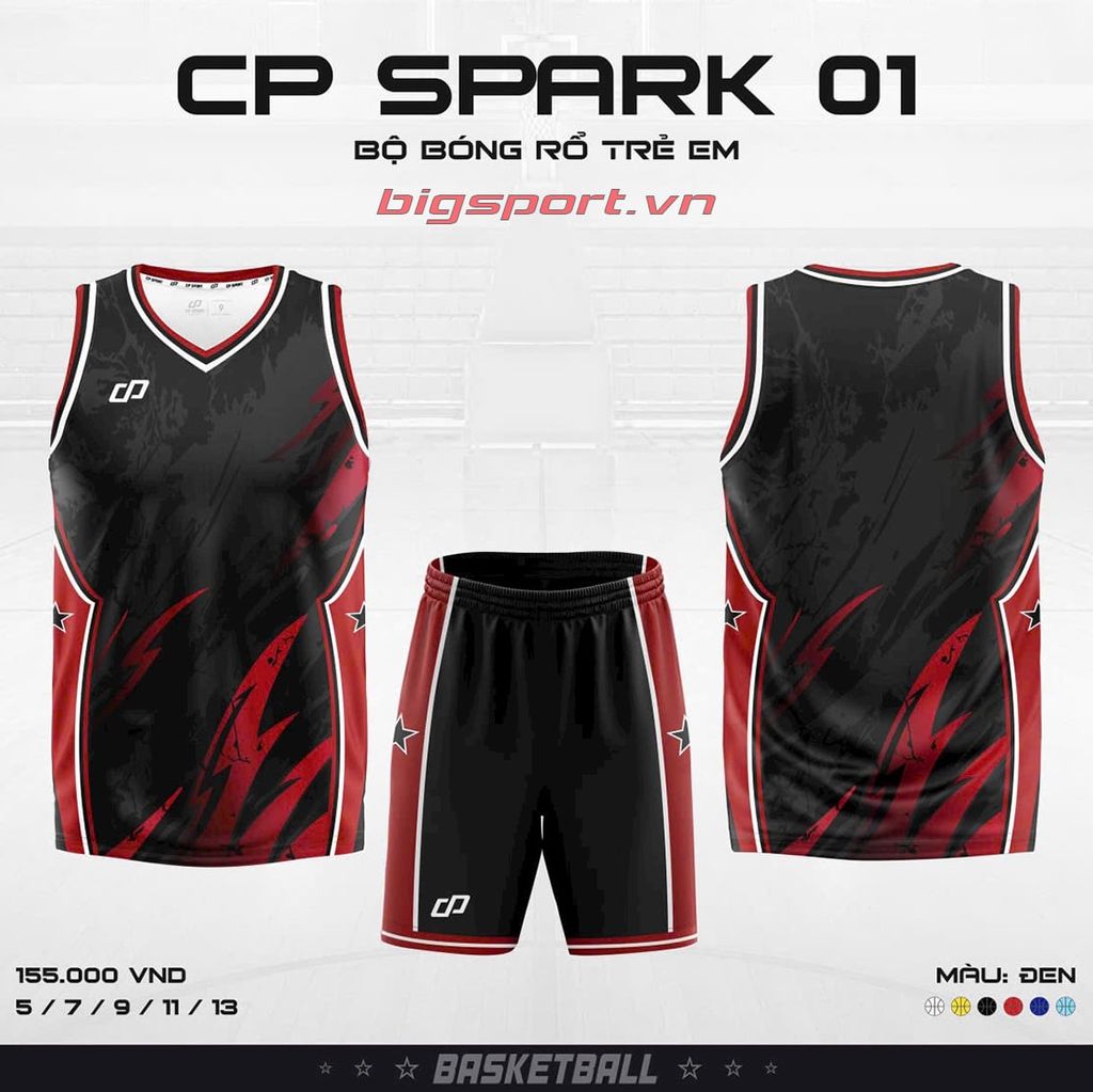 Quần áo bóng rổ trẻ em CP Spark 01