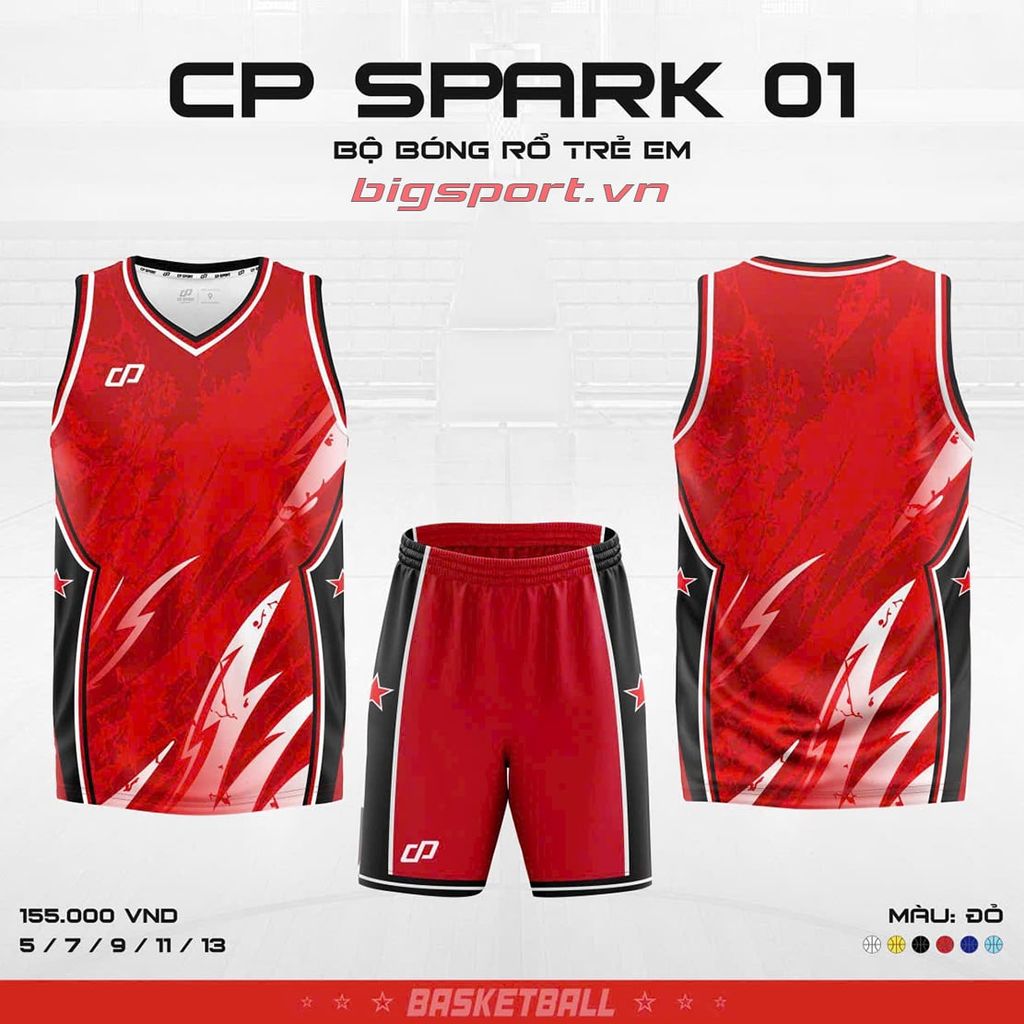Quần áo bóng rổ trẻ em CP Spark 01