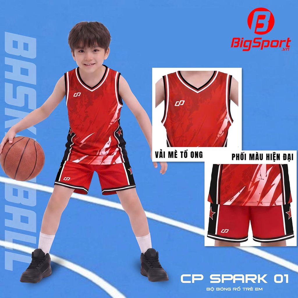Quần áo bóng rổ trẻ em CP Spark 01