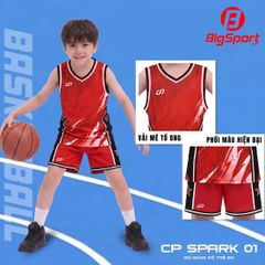 Quần áo bóng rổ trẻ em CP Spark 01