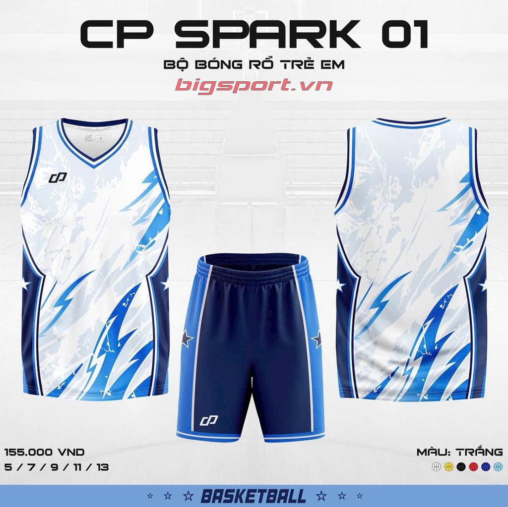 Quần áo bóng rổ trẻ em CP Spark 01