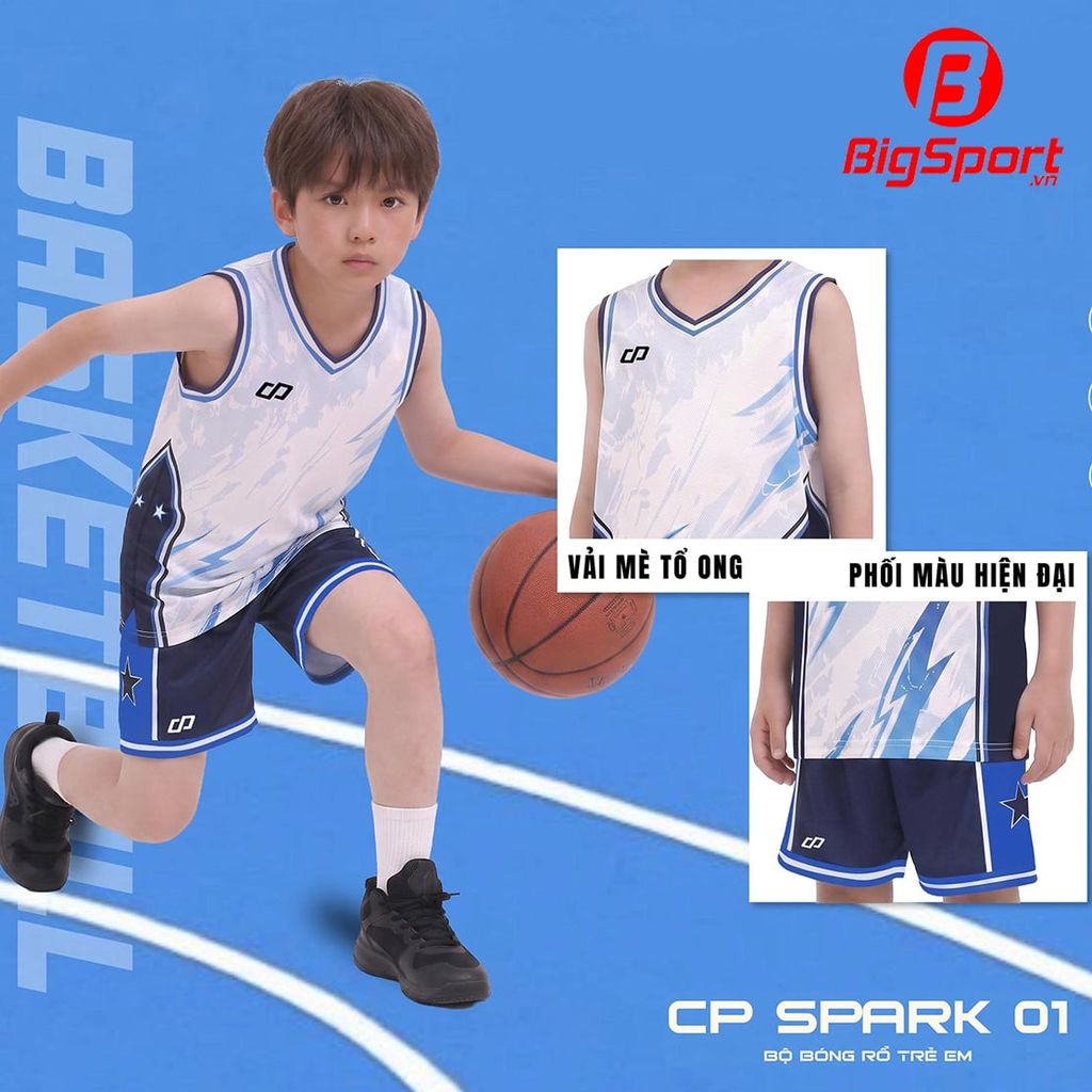 Quần áo bóng rổ trẻ em CP Spark 01