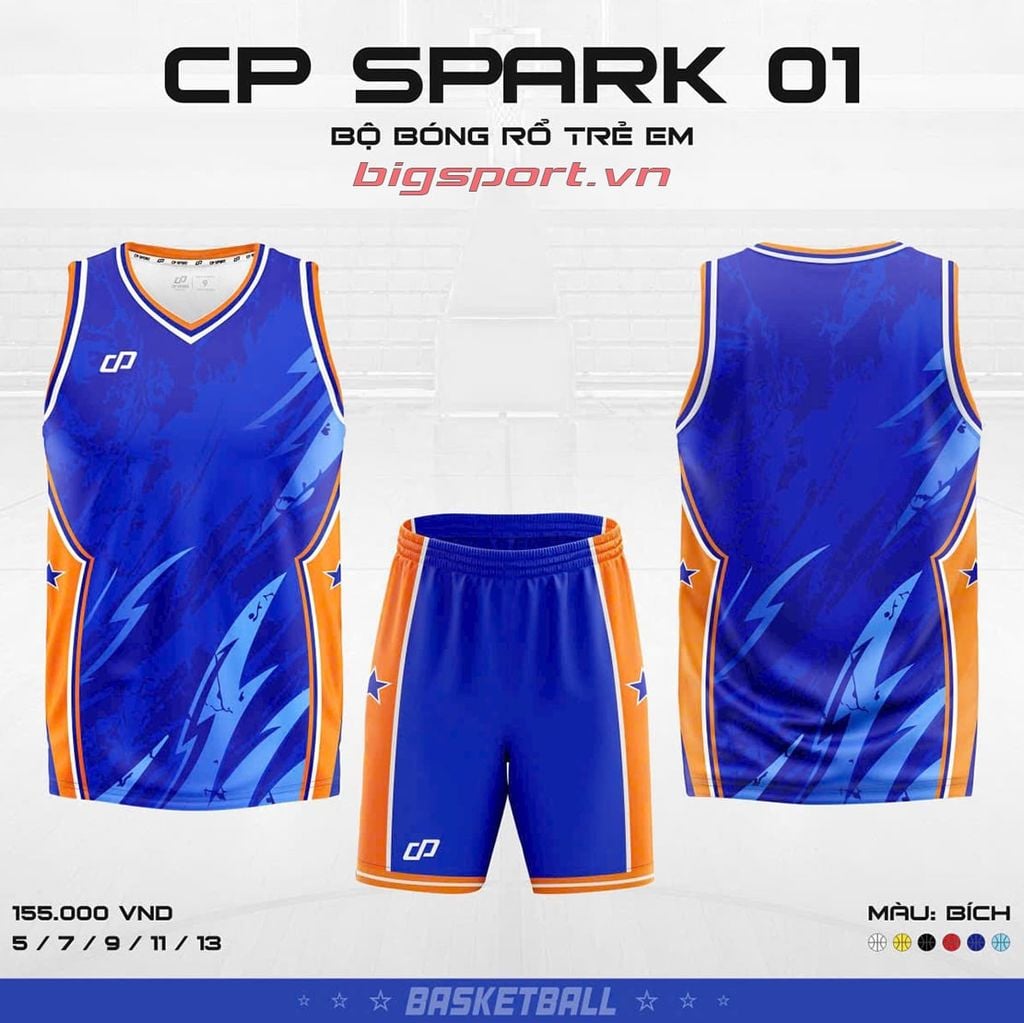 Quần áo bóng rổ trẻ em CP Spark 01