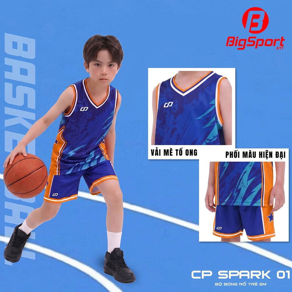 Quần áo bóng rổ trẻ em CP Spark 01