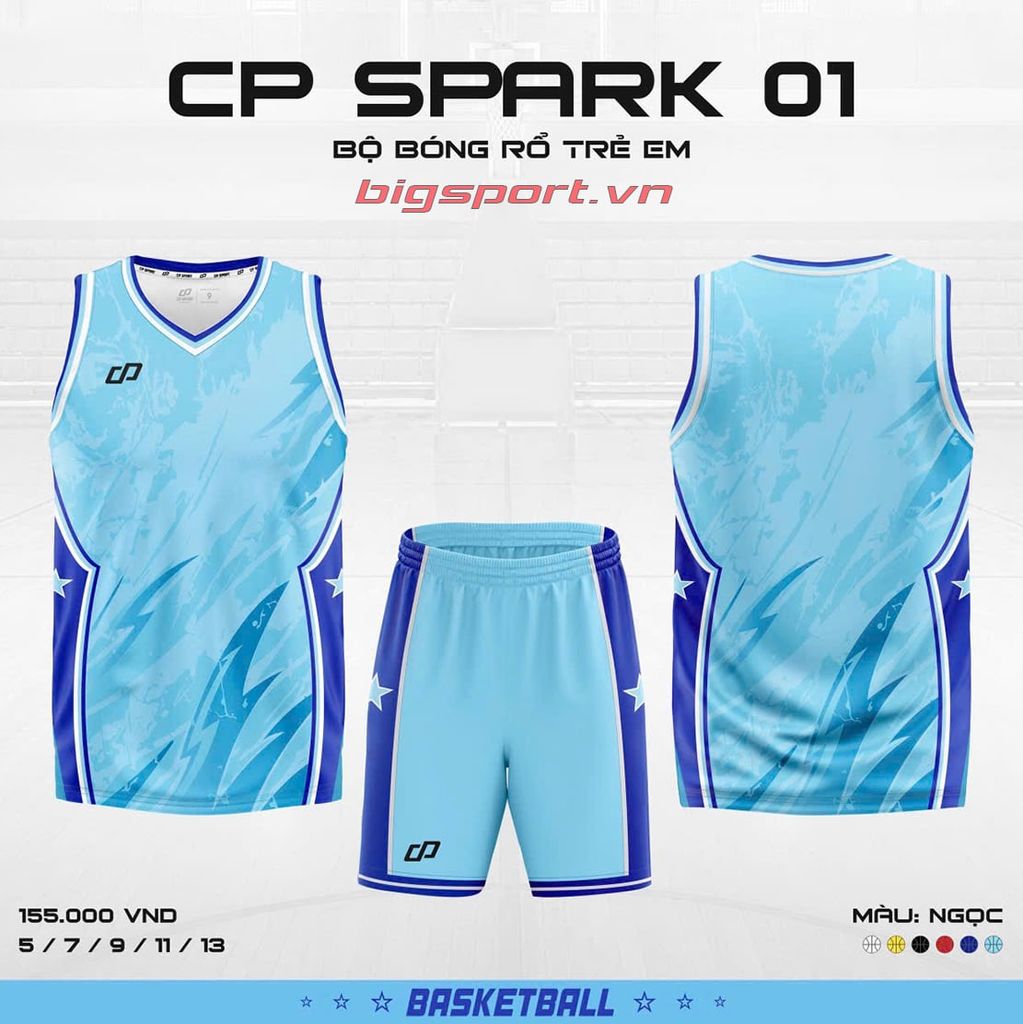 Quần áo bóng rổ trẻ em CP Spark 01