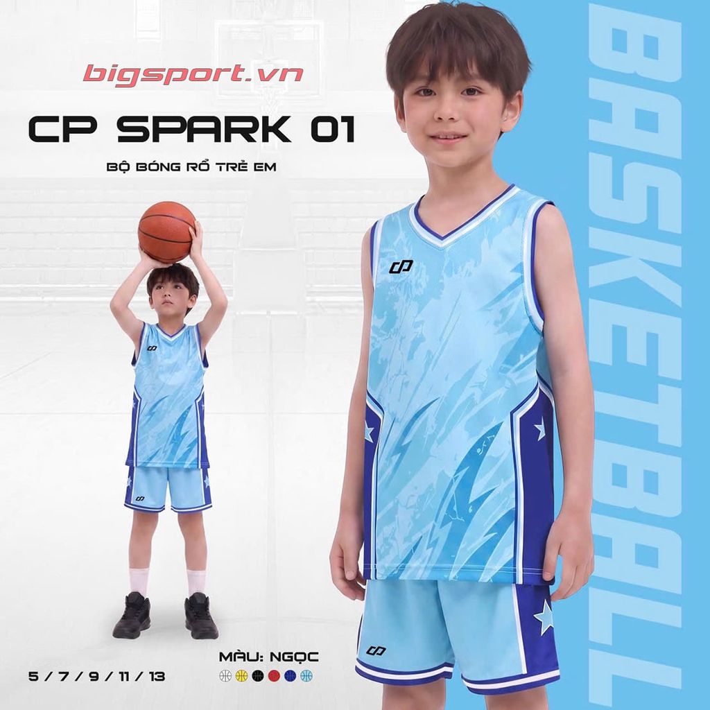 Quần áo bóng rổ trẻ em CP Spark 01