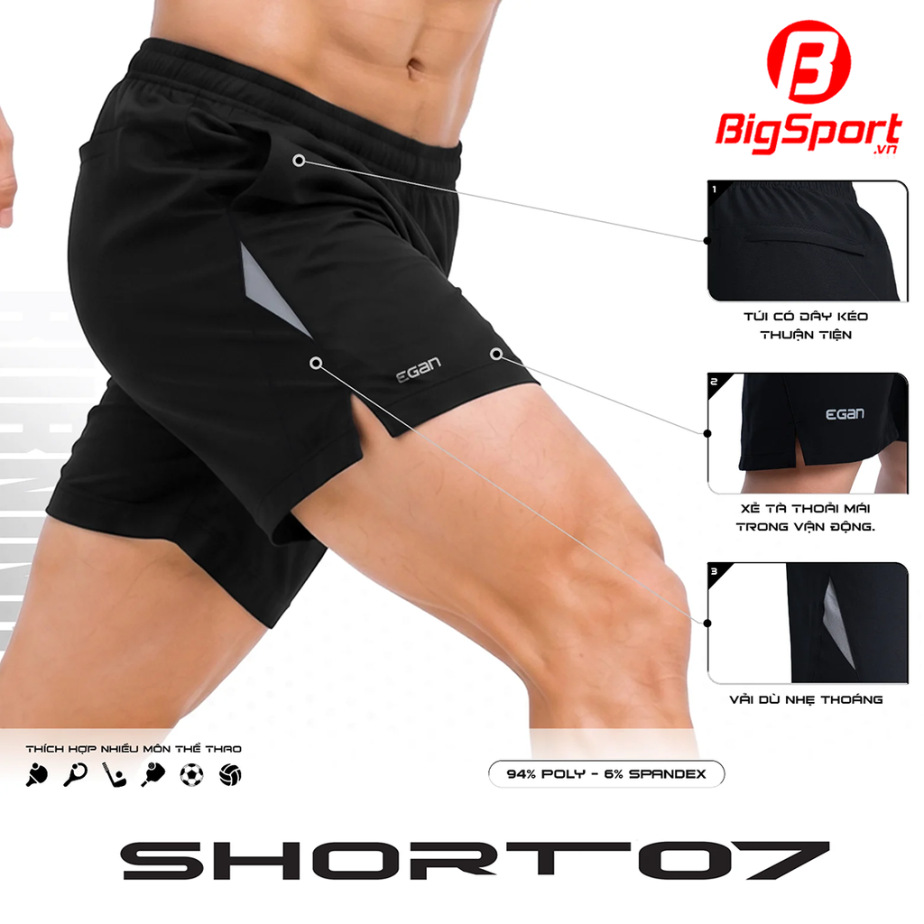 Quần short thể thao nam Egan 7