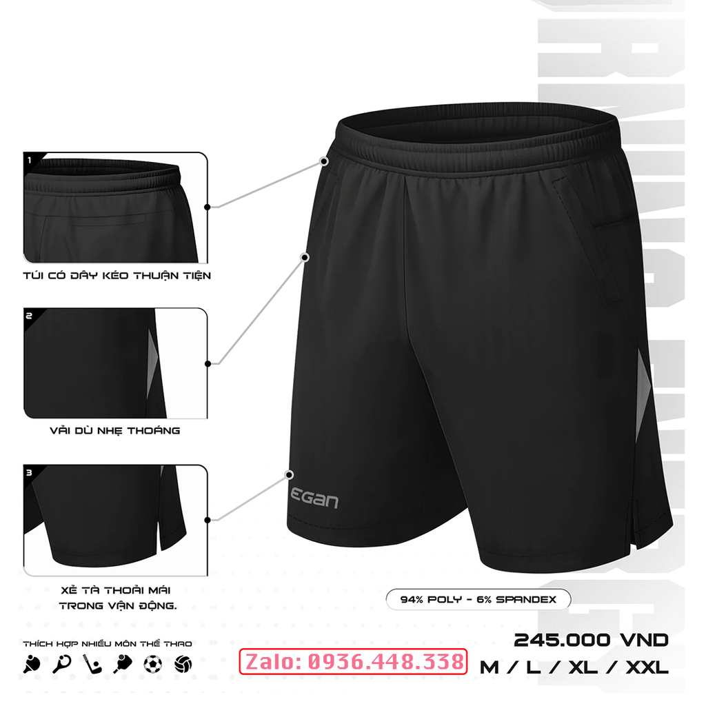 Quần short thể thao nam Egan 7