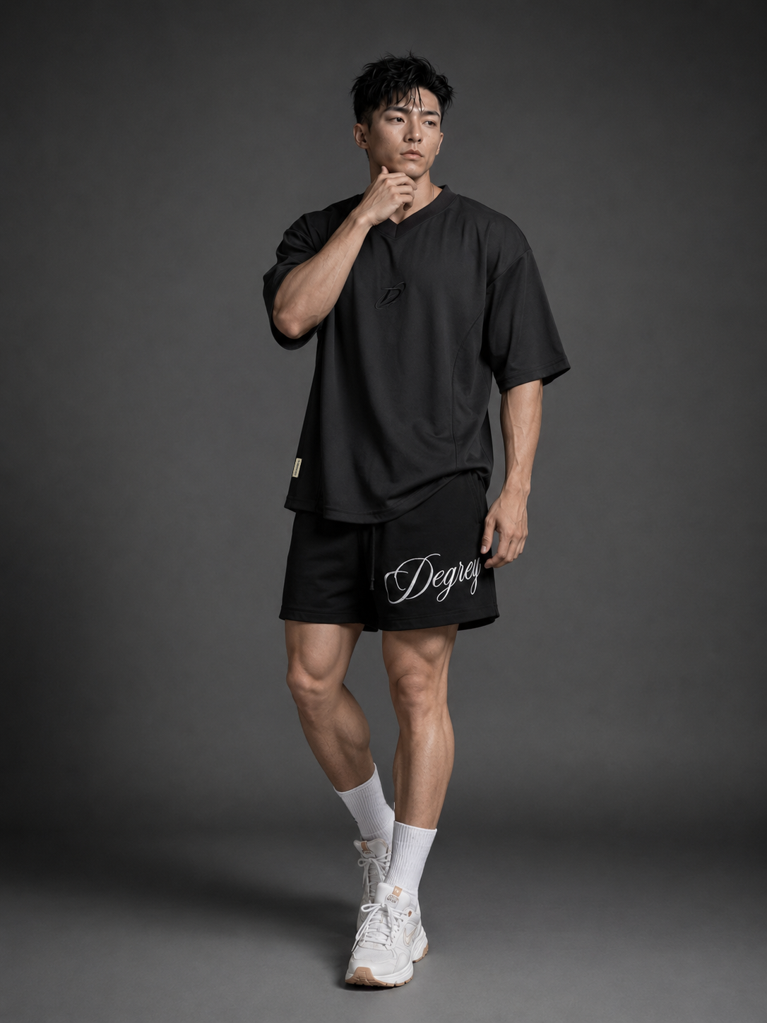  Áo Degrey Jersey Mesh Fabric màu ĐEN thêu D Logo - JERMESHDEN 