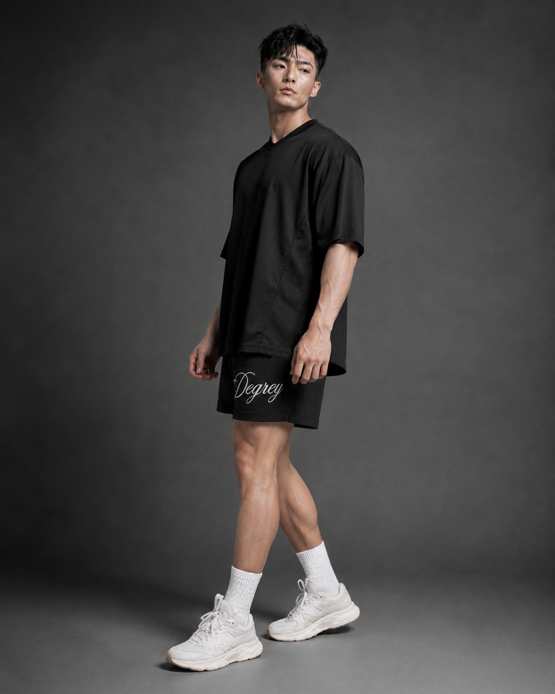  Áo Degrey Jersey Mesh Fabric màu ĐEN thêu D Logo - JERMESHDEN 