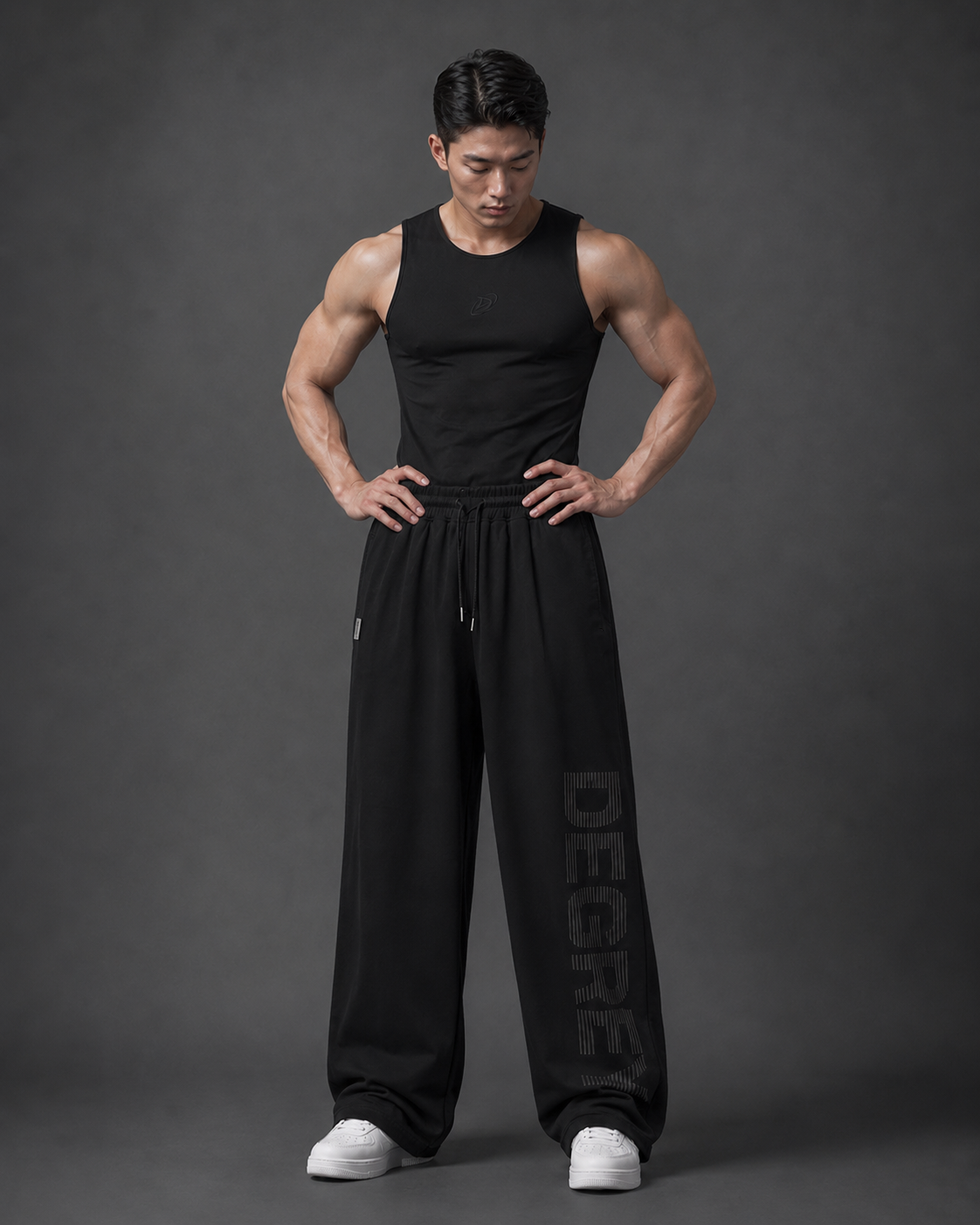  Quần Dài Degrey màu ĐEN thể thao vải thun nỉ poly 2 da - QDAIDEN 