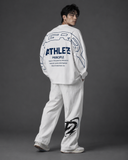  Áo Sweater Degrey Athlete màu trắng xanh Poly - SWETRAXA 