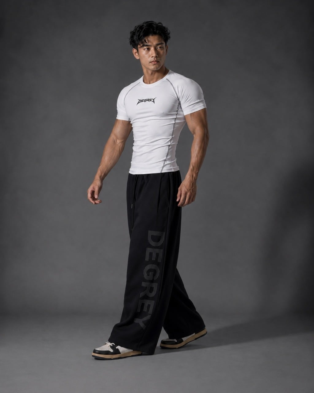  Áo thun Body màu TRẮNG Degrey Compressor Tee in logo - BODYTEETRA 