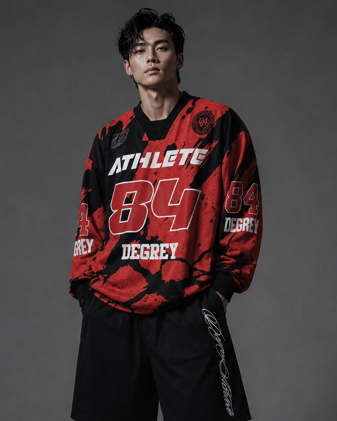  Áo Sweater Degrey Athlete màu đỏ cam Poly - SWEDOCAM 