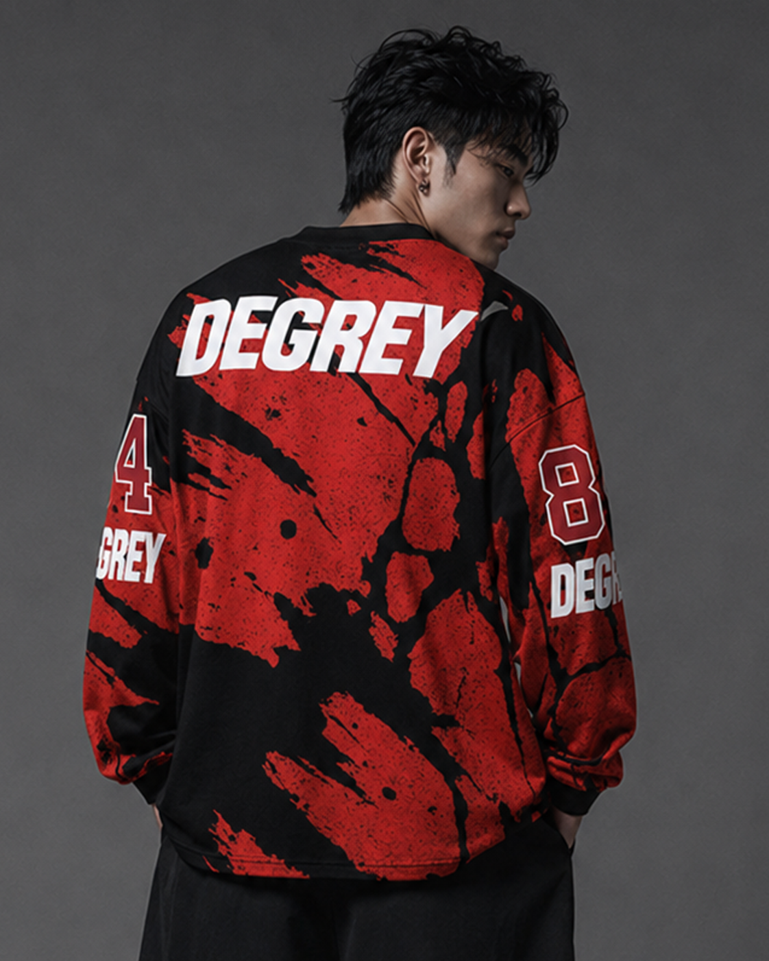  Áo Sweater Degrey Athlete màu đỏ cam Poly - SWEDOCAM 
