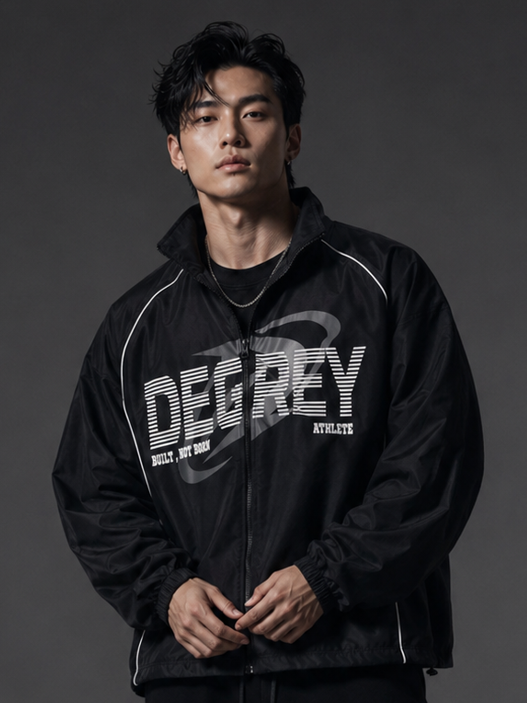  Jacket Degrey Athlete áo khoác dù thể thao màu đen - JACKATHDEN 