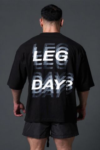  Áo thun Degrey BIG GUY LEG DAY màu ĐEN - BIGLEGDEN 