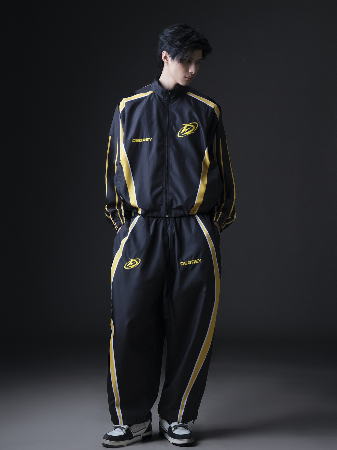  Quần Dài Degrey màu ĐEN VÀNG Long Pants Poly THÊU Logo - PAPOLYVANG 