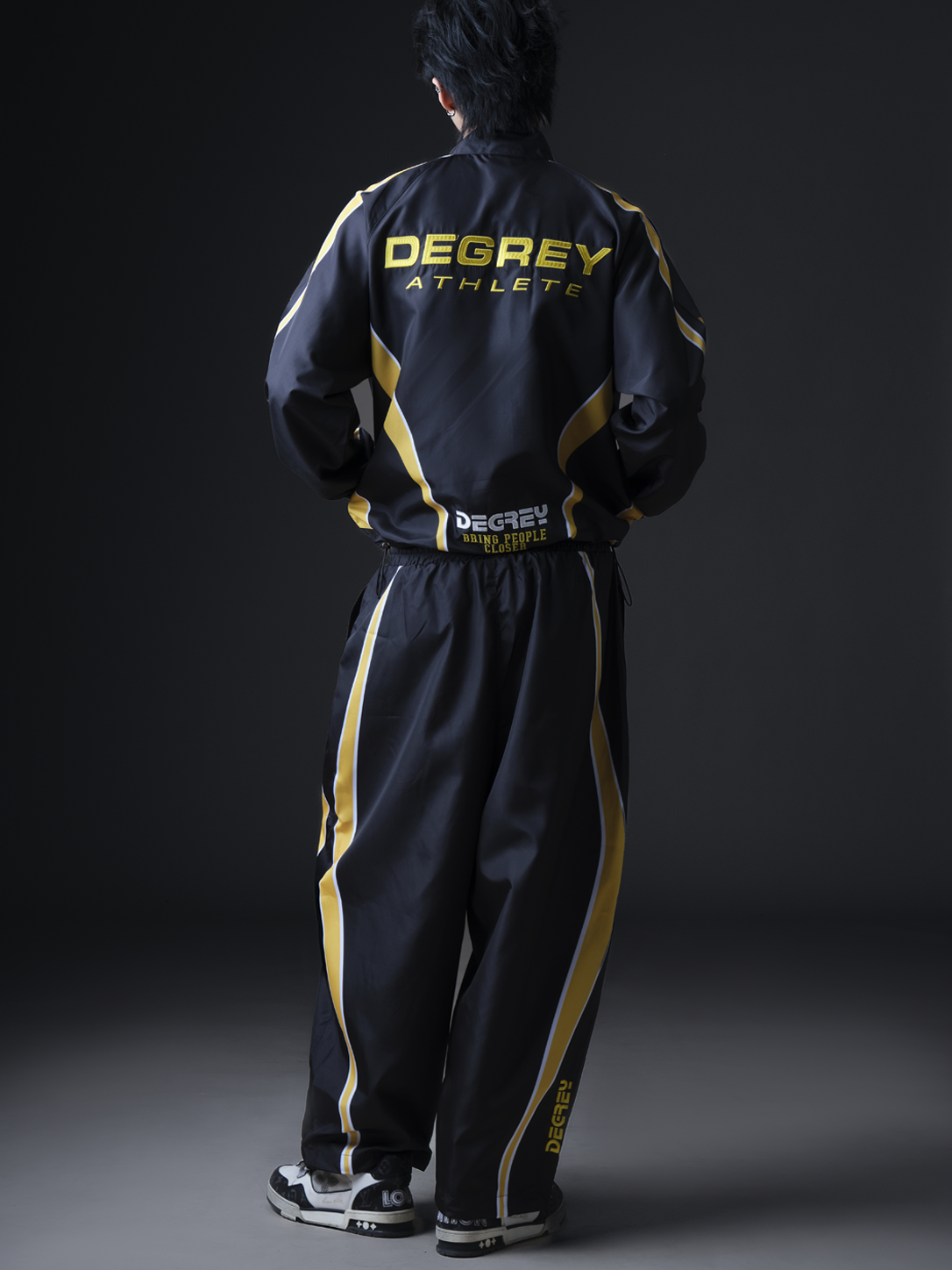  Quần Dài Degrey màu ĐEN VÀNG Long Pants Poly THÊU Logo - PAPOLYVANG 