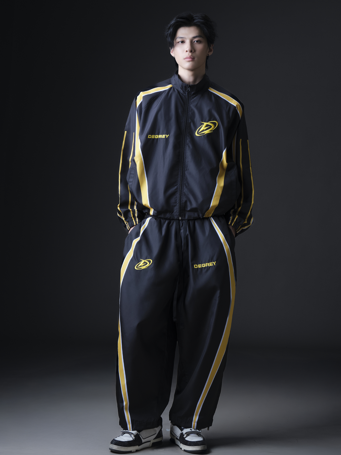  Quần Dài Degrey màu ĐEN VÀNG Long Pants Poly THÊU Logo - PAPOLYVANG 