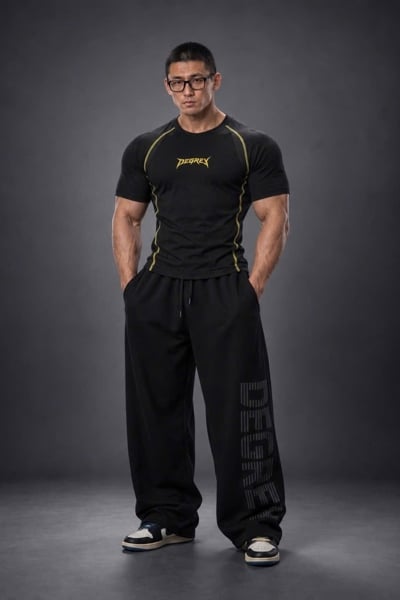  Áo thun Body màu ĐEN Degrey Compressor Tee in logo - BODYTEEDEN 
