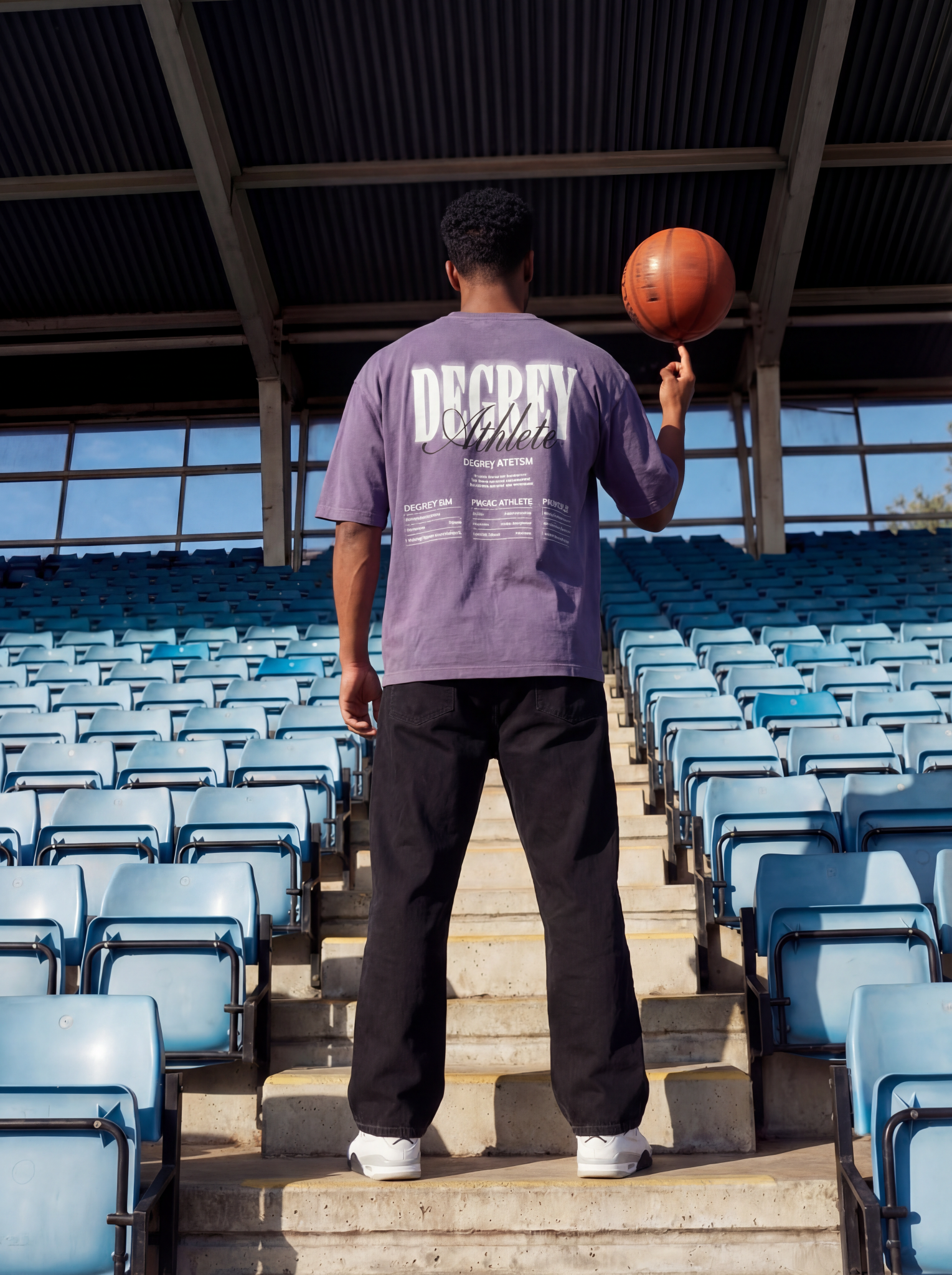  Áo Thun màu wax TÍM Degrey kiểu dáng rộng in logo - OVSWAXTIM 