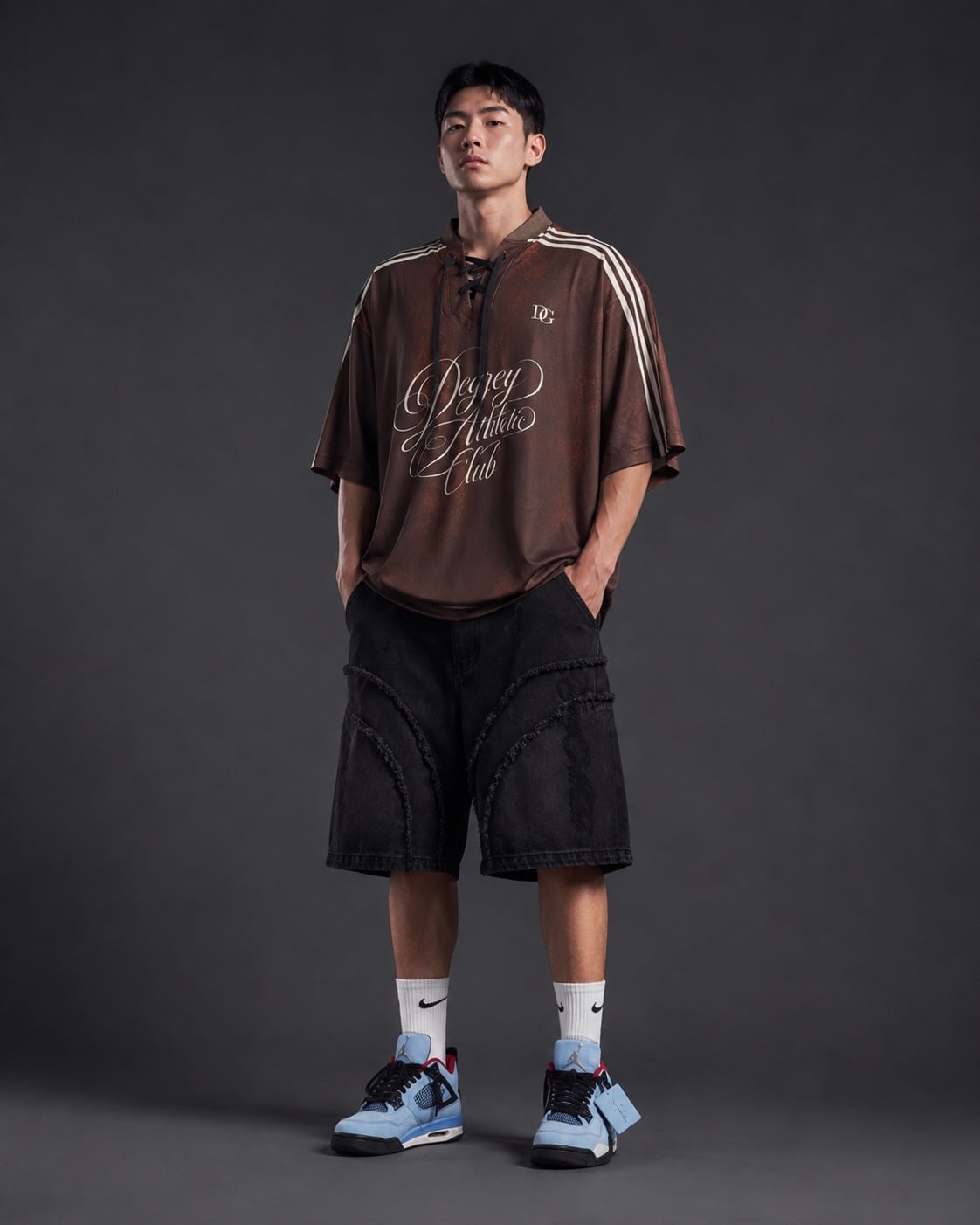  Áo Thun Jersey Mesh màu Nâu Degrey Athletic Club Lace-Up - JERNAU 