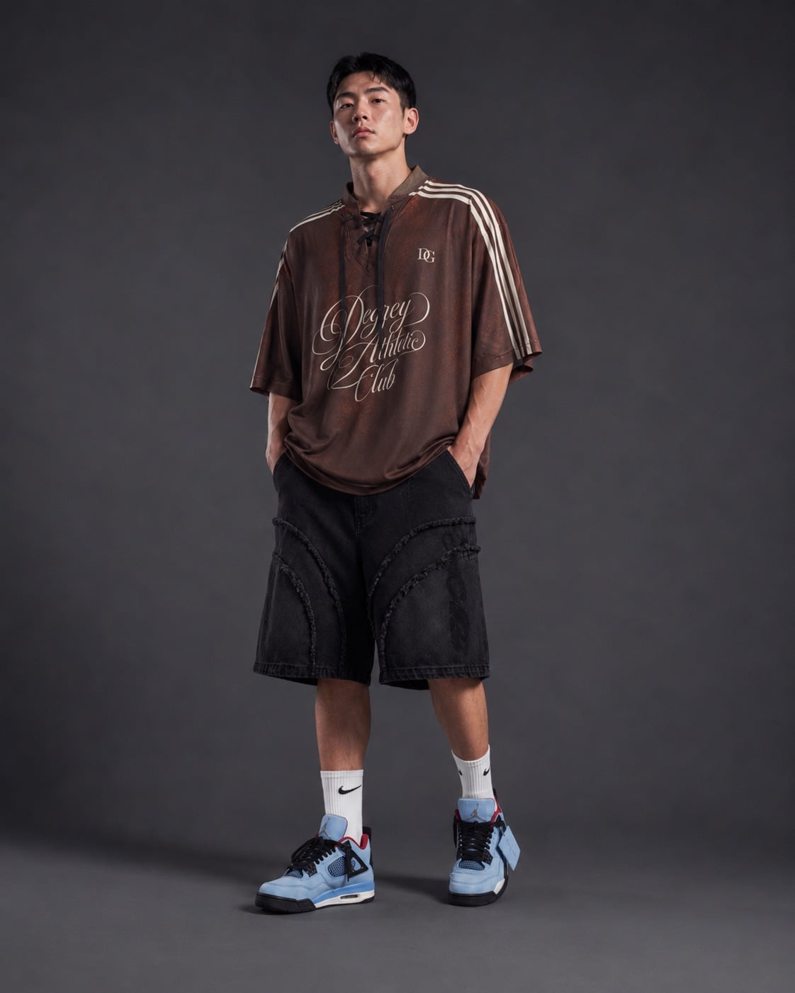  Áo Thun Jersey Mesh màu Nâu Degrey Athletic Club Lace-Up - JERNAU 
