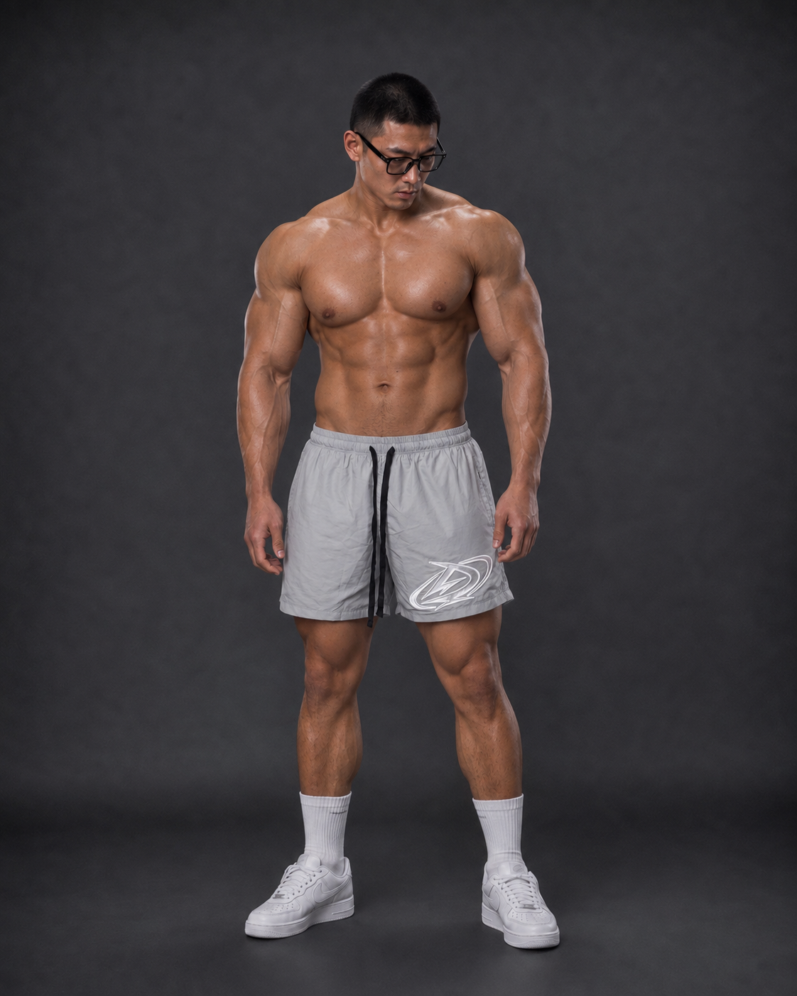  Quần Degrey màu XÁM vải dù thêu Big D thể thao 2 lớp - QDUBIGDXAM 