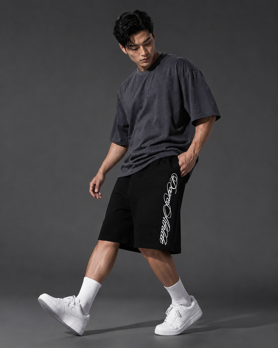  Áo Thun Degrey TC Oversize màu XÁM thêu New Logo - OVSTCXAM 