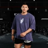  Áo Thun màu wax TÍM Degrey kiểu dáng rộng in logo - OVSWAXTIM 