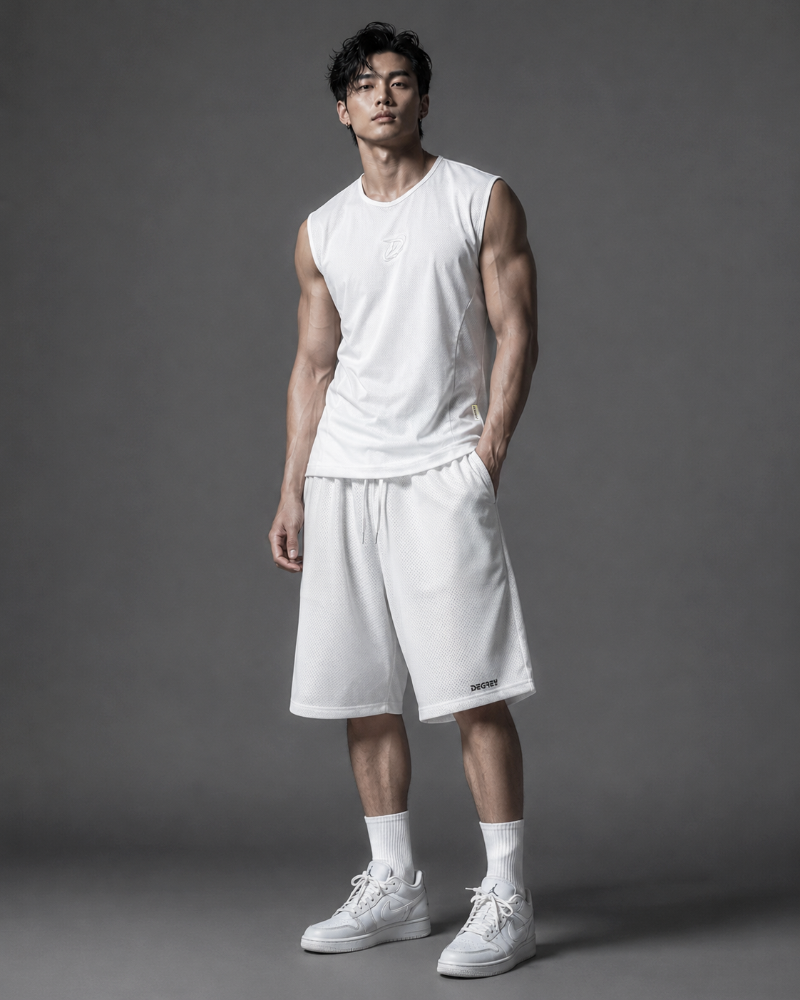  Áo ba lỗ màu TRẮNG Degrey Sport Tank Top Body - TANKBODYTRANG 