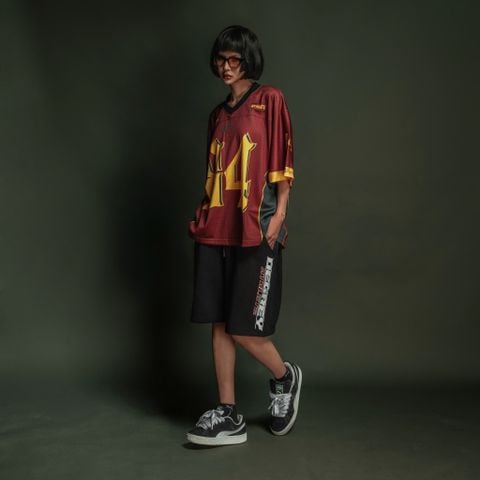  Áo thun Degrey Jersey cổ tim màu đỏ thời trang thể thao màu flexible x3- JERFLEXDO 