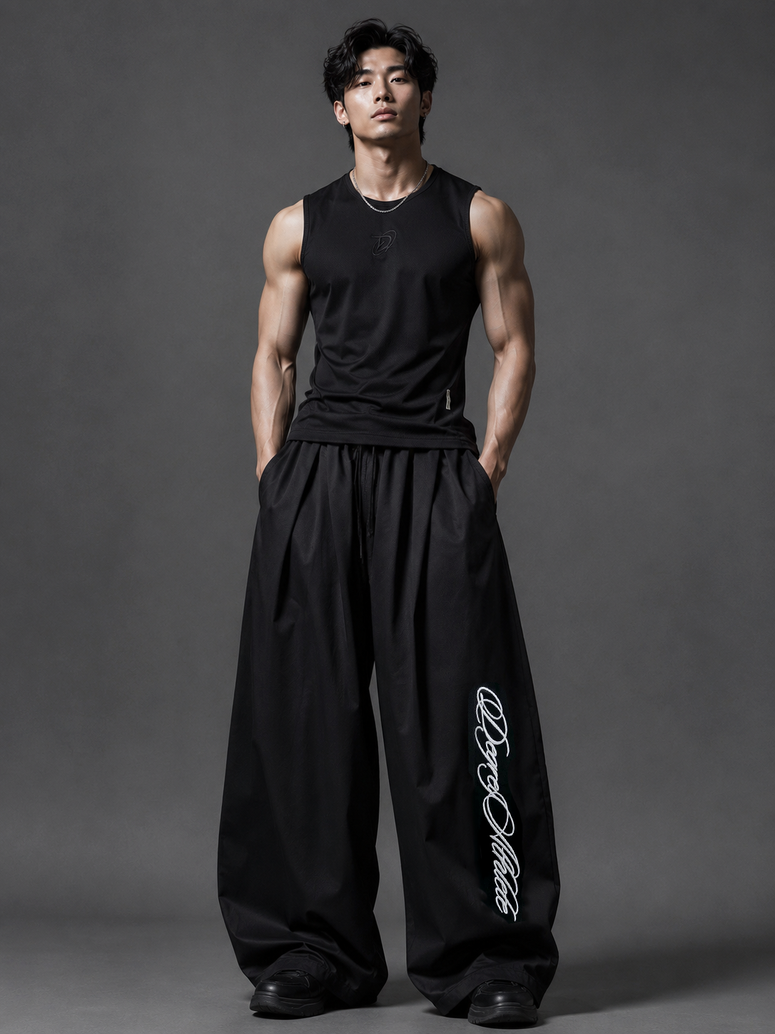  Quần Dài Degrey màu ĐEN Long Pants Micro Poly Thêu Athelete - PAMICRO 