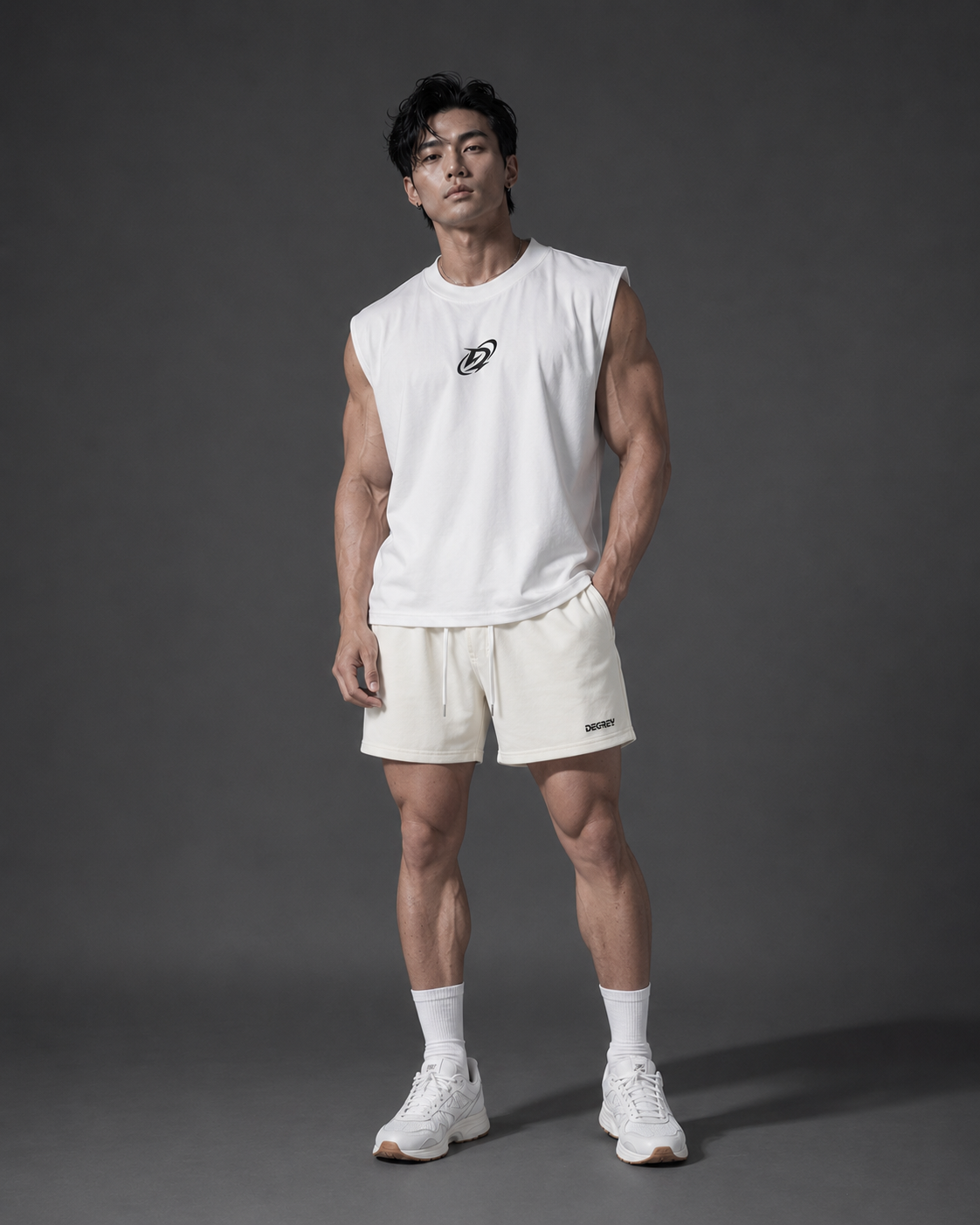  Quần Degrey màu KEM thể thao vải thun nỉ poly 2 da - QTTK 