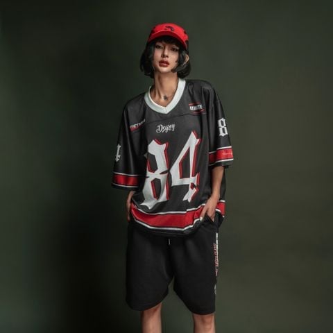  Áo thun Degrey Jersey cổ tim màu đen thời trang thể thao màu flexible x3- JERFLEXDEN 