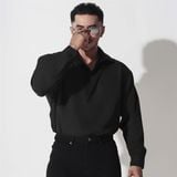  Áo sơ mi tay dài màu đen Degrey Longsleve Shirt Basic Logo - LONGSHIRTLOGO 