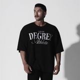  Áo Thun màu ĐEN THÊU logo Degrey DECADE màu TRẮNG kiểu dáng rộng Athlete - OVSDECADE 