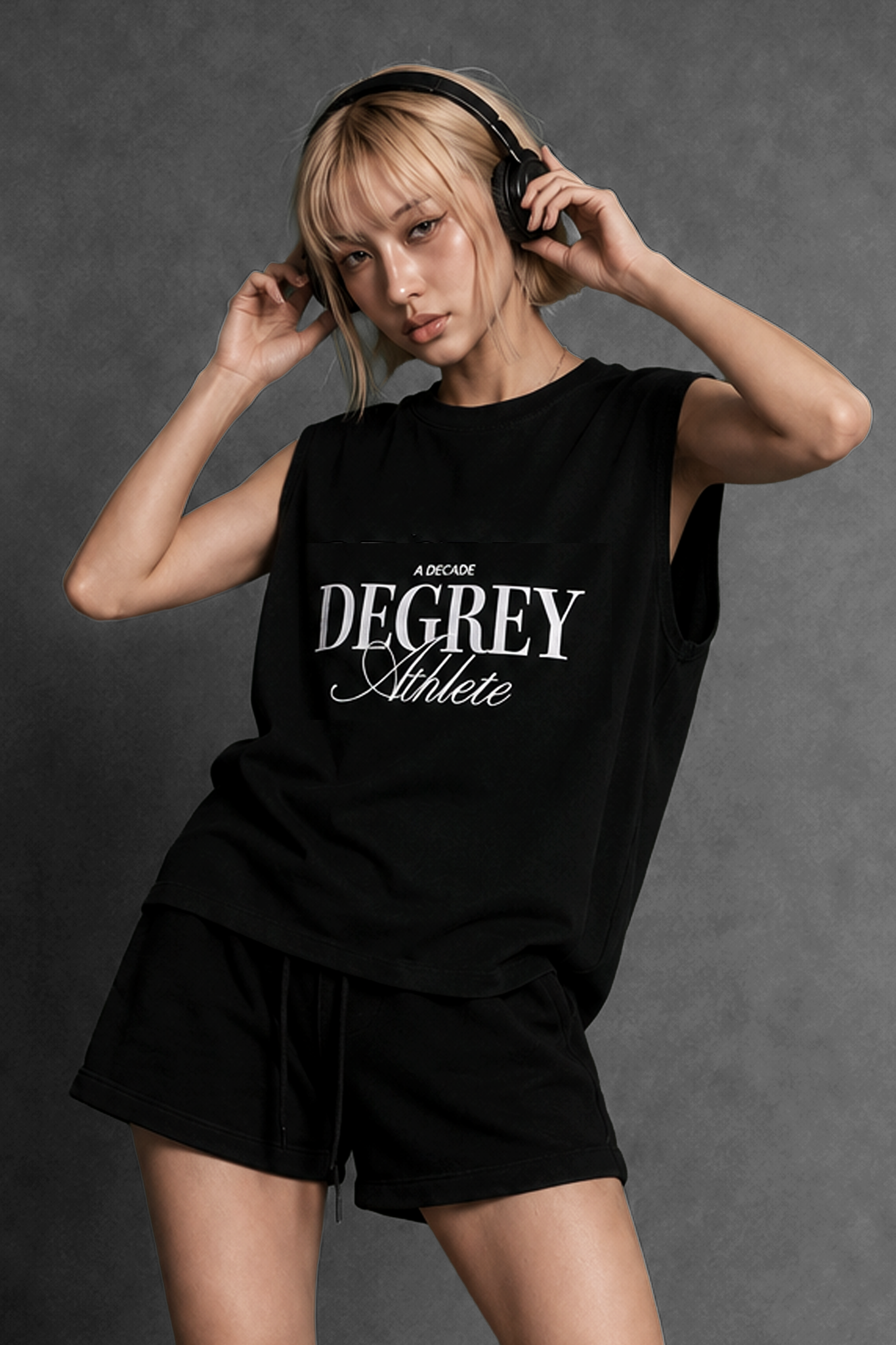  Degrey Áo ba lỗ Tank Top DECADE màu ĐEN - TANKDECADE 