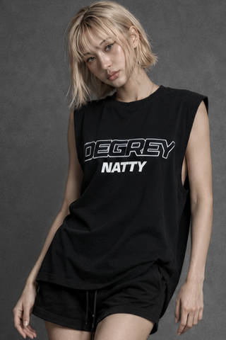  Degrey NATTY áo ba lỗ Tanktop Cotton màu ĐEN - TANKNATTY 