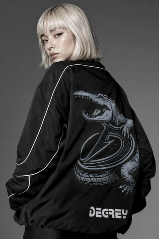  Jacket Degrey màu ĐEN in Mascot áo khoác dù thể thao - JKMASCOT 