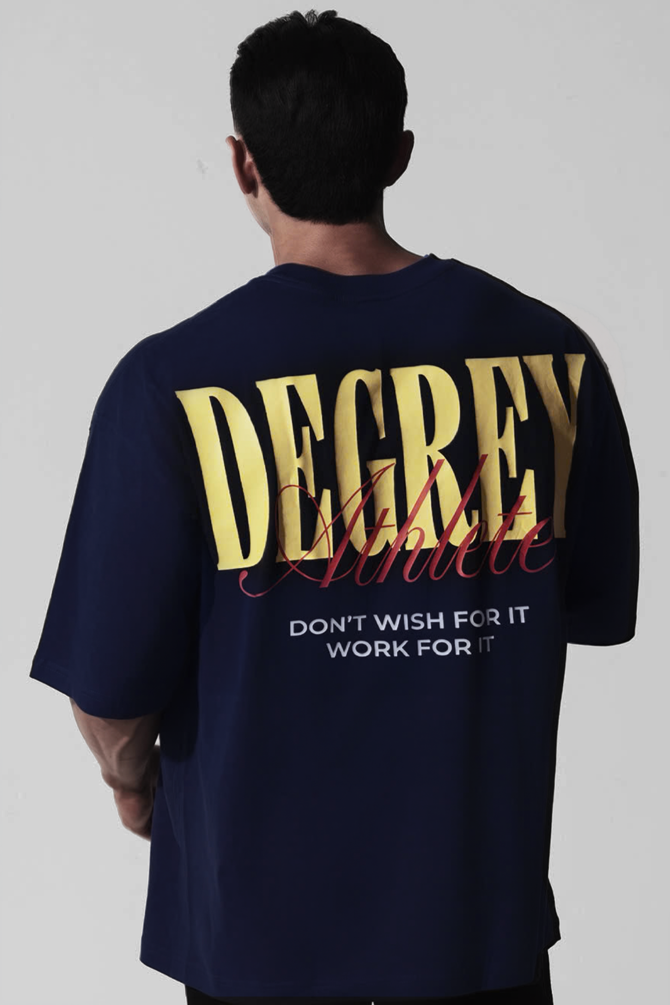  Áo Thun màu NAVY logo Degrey màu VÀNG kiểu dáng rộng Athlete - OVSATHNAYE 
