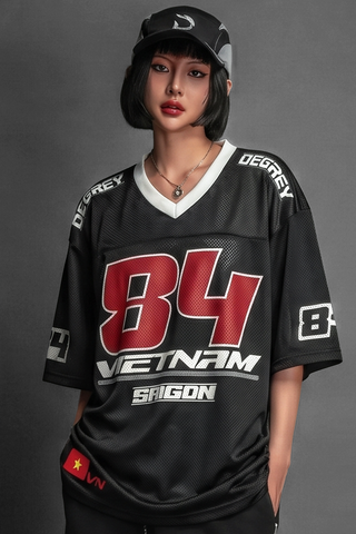  Áo thun Degrey Jersey cổ tim in hình thời trang thể thao nam nữ ss2 màu đen- JERD2 